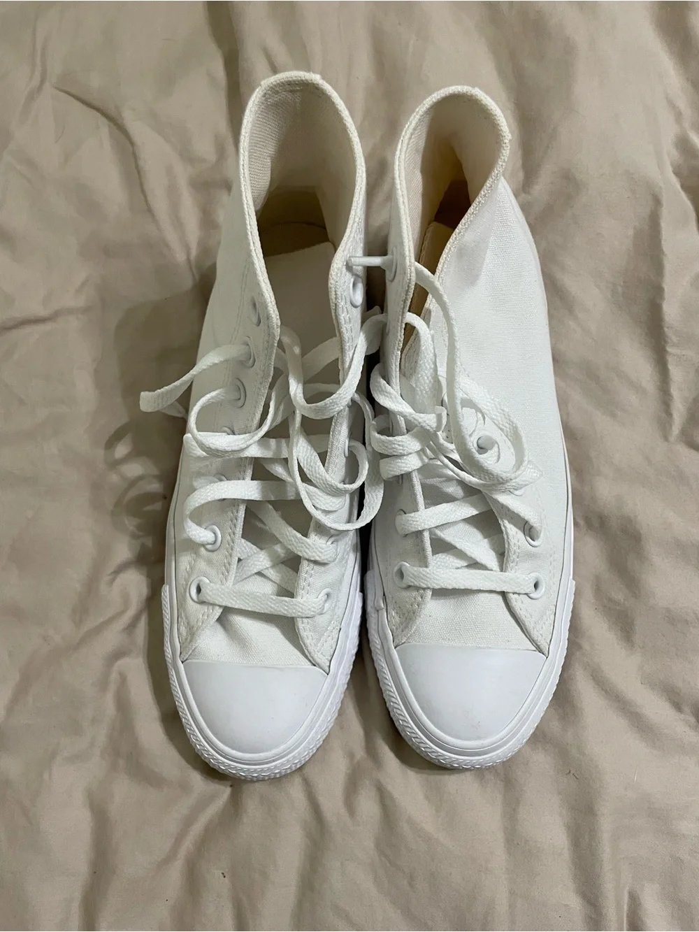 Converse White High Top Canvas Sneakers - Picture 3 of 5